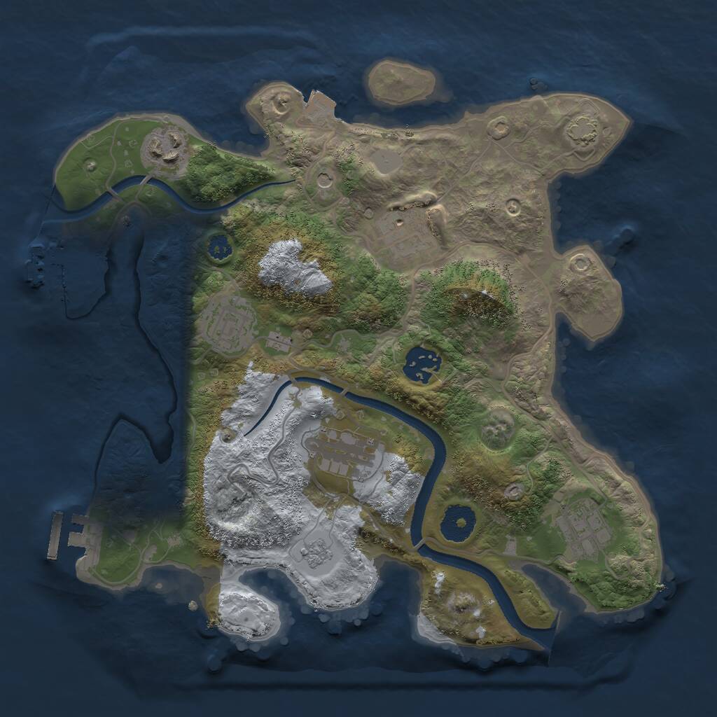 Rust Map: Procedural Map, Size: 3000, Seed: 1523142183, 12 Monuments