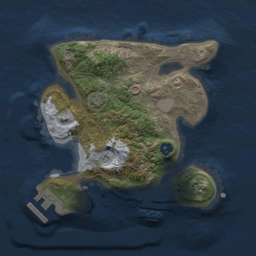 Rust Map: Procedural Map, Size: 2000, Seed: 832, 5 Monuments