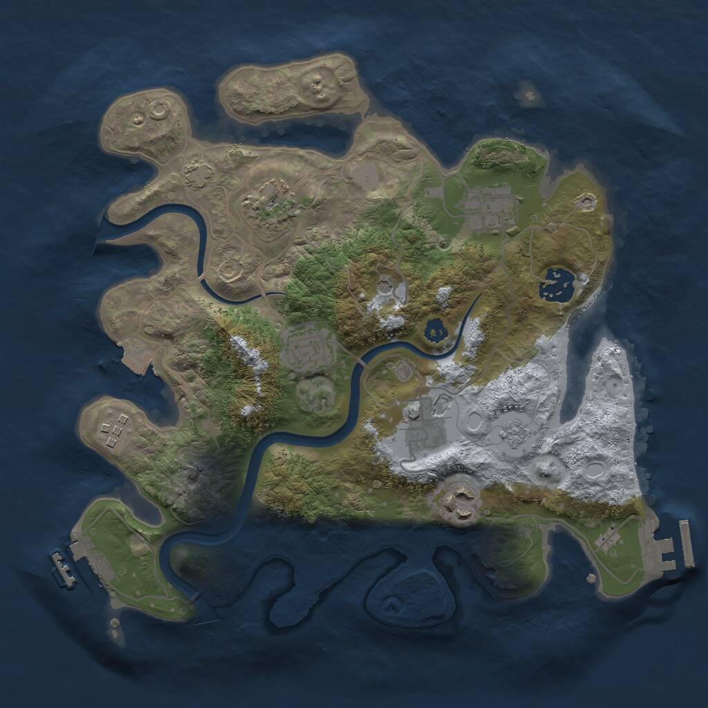 Rust Map: Procedural Map, Size: 3000, Seed: 1592772201, 13 Monuments
