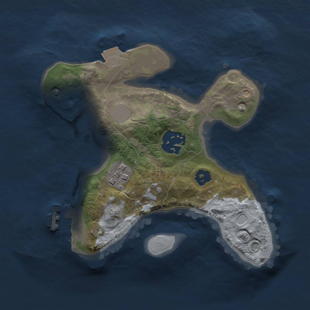 Rust Map: Procedural Map, Size: 2000, Seed: 1780833524, 4 Monuments