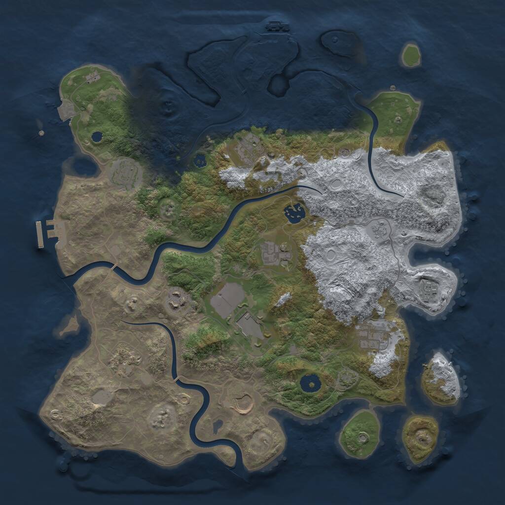 Rust Map: Procedural Map, Size: 3800, Seed: 89700, 16 Monuments