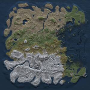 Thumbnail Rust Map: Procedural Map, Size: 5800, Seed: 698634, 17 Monuments