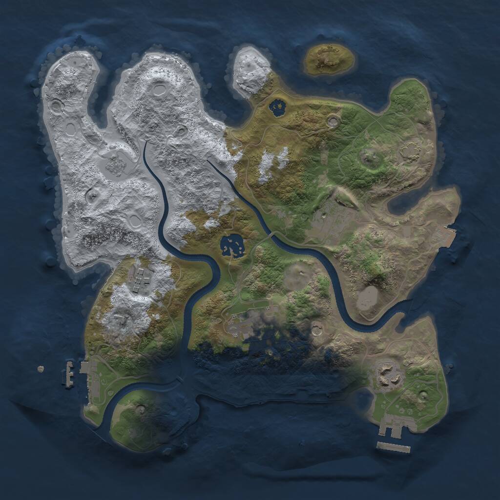 Rust Map: Procedural Map, Size: 3000, Seed: 7632940, 11 Monuments