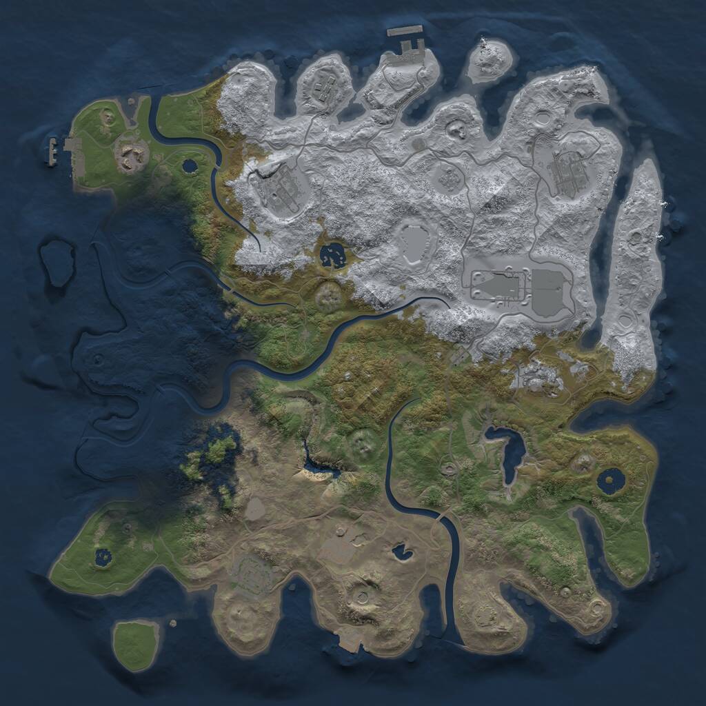 Rust Map: Procedural Map, Size: 4000, Seed: 5554, 15 Monuments