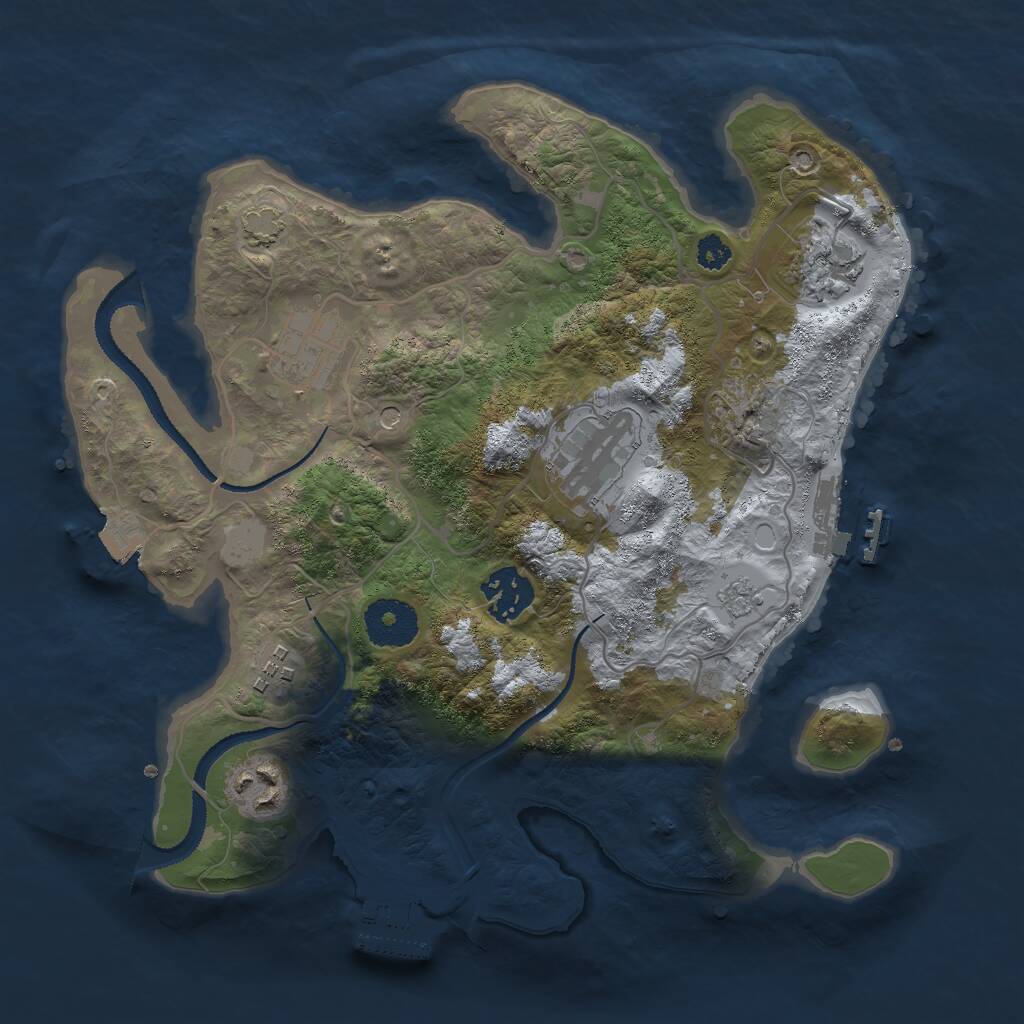 Rust Map: Procedural Map, Size: 3000, Seed: 2013273728, 12 Monuments