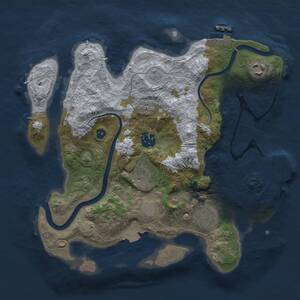 Thumbnail Rust Map: Procedural Map, Size: 3000, Seed: 1666978712, 11 Monuments
