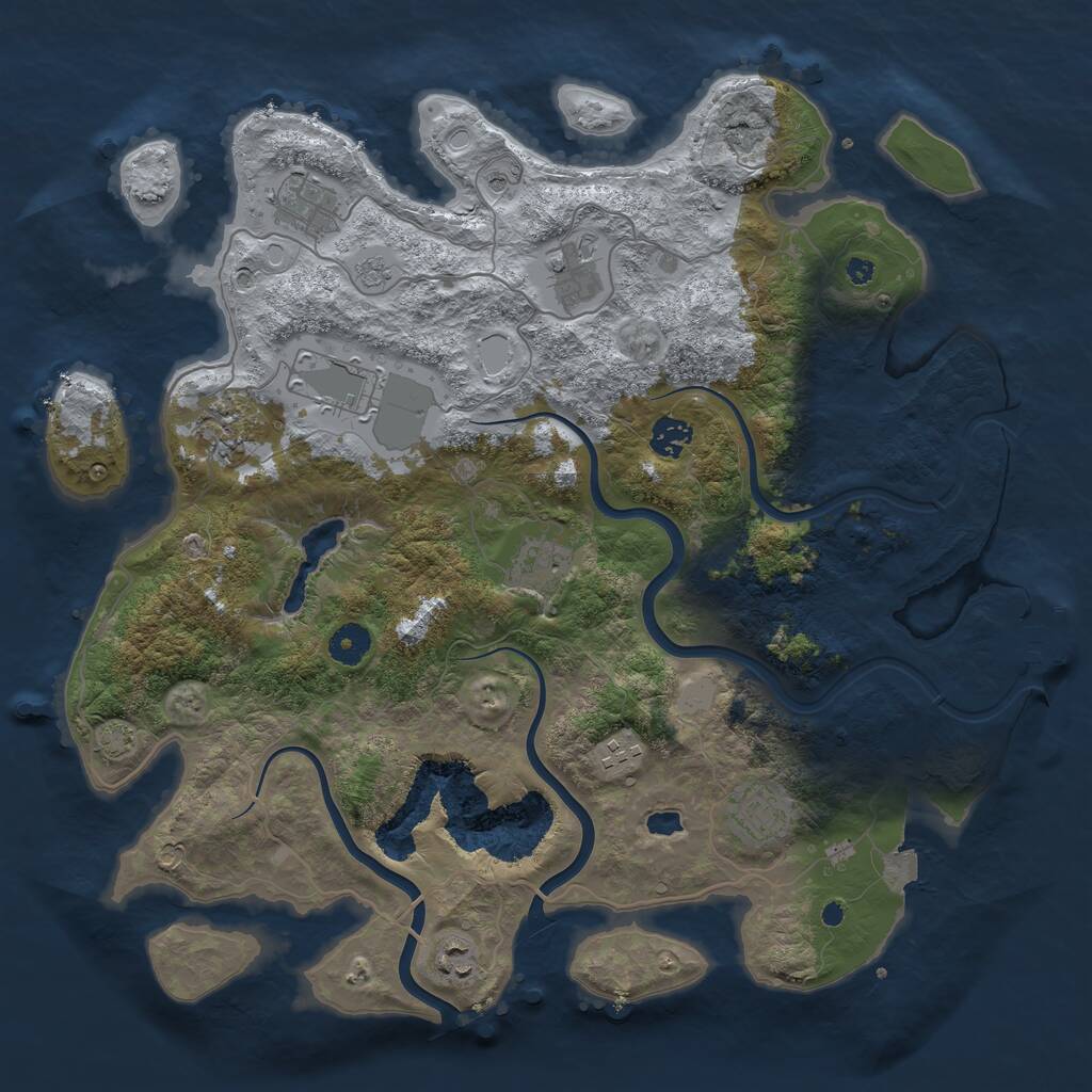 Rust Map: Procedural Map, Size: 4000, Seed: 1729548834, 14 Monuments