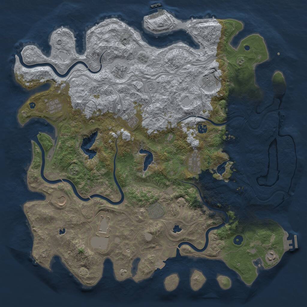 Rust Map: Procedural Map, Size: 4750, Seed: 313896039, 17 Monuments