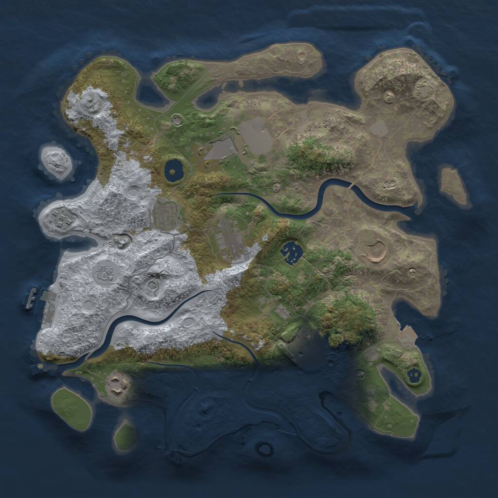 Rust Map: Procedural Map, Size: 3500, Seed: 3578951, 13 Monuments