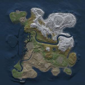 Thumbnail Rust Map: Procedural Map, Size: 3000, Seed: 444777651, 13 Monuments