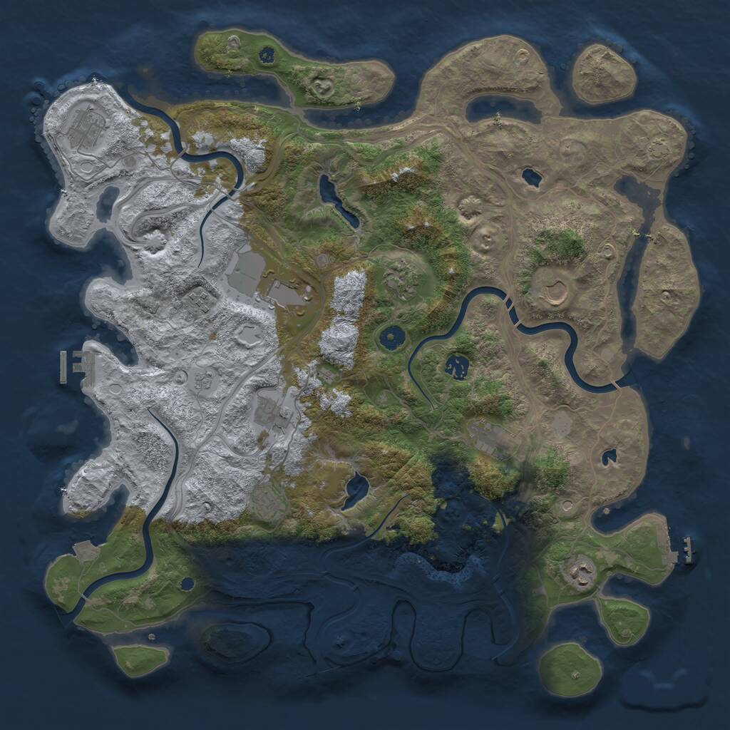 Rust Map: Procedural Map, Size: 4500, Seed: 984105002, 16 Monuments