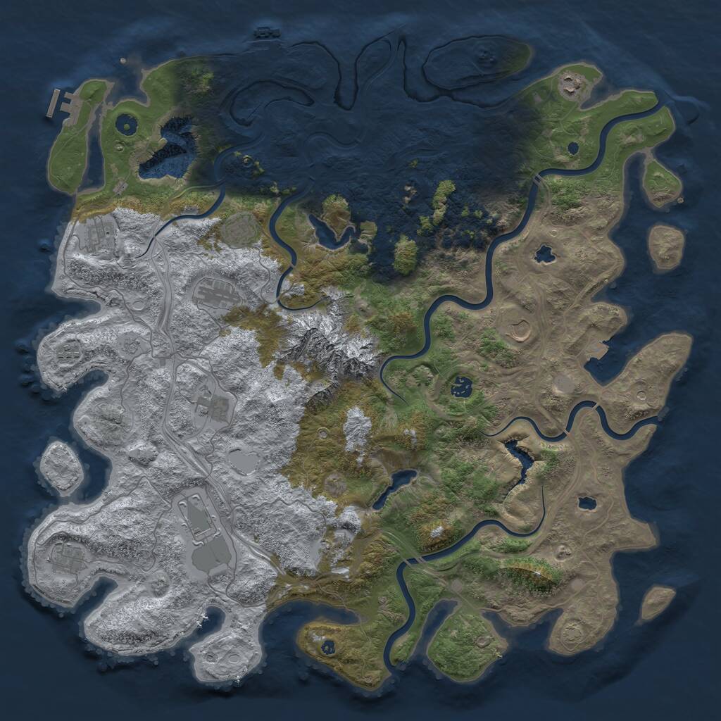 Rust Map: Procedural Map, Size: 5000, Seed: 480113902, 17 Monuments
