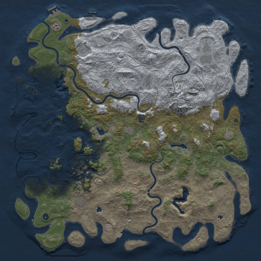 Rust Map: Procedural Map, Size: 6000, Seed: 1189906285, 17 Monuments
