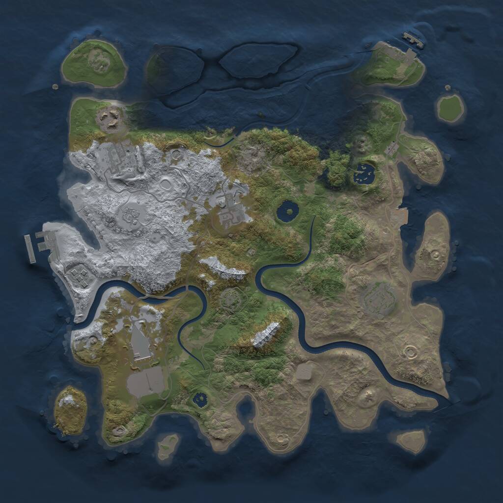 Rust Map: Procedural Map, Size: 3500, Seed: 1730913795, 13 Monuments