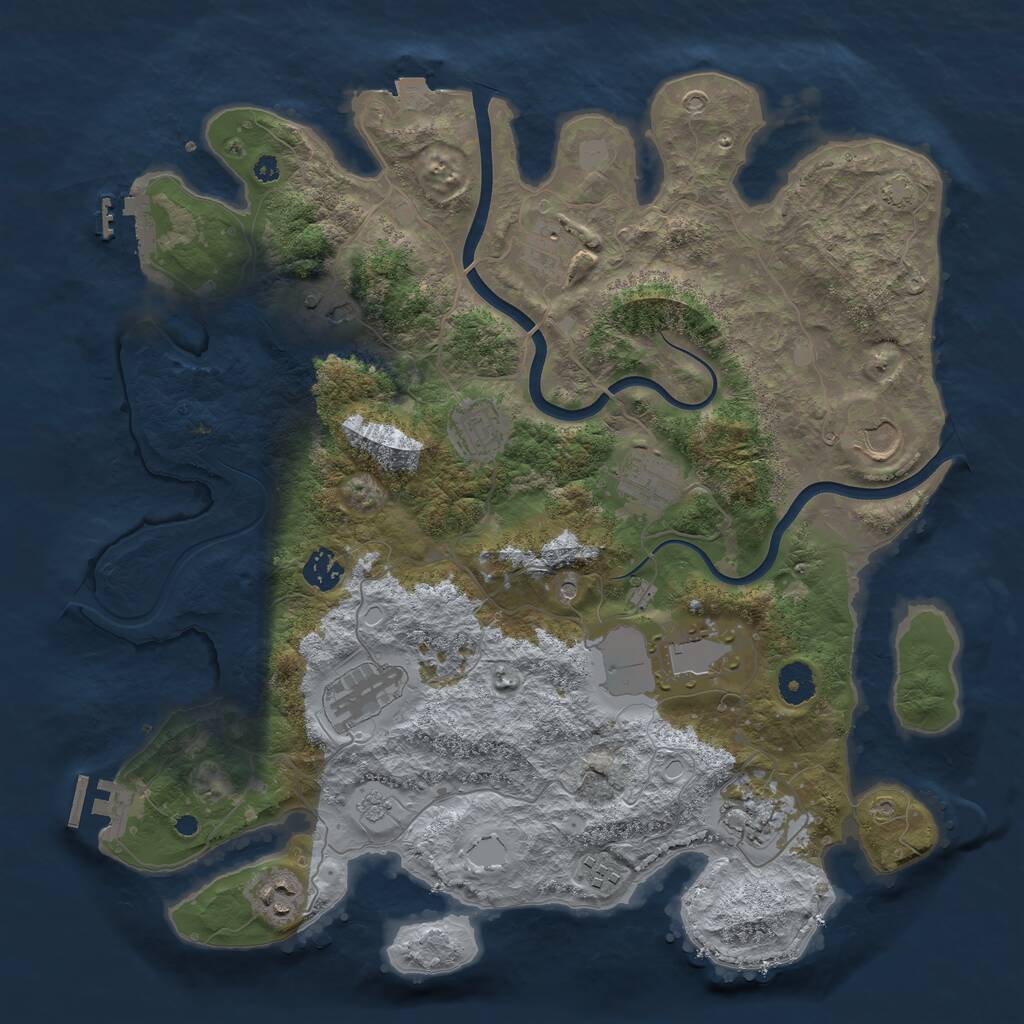 Rust Map: Procedural Map, Size: 3900, Seed: 452569763, 17 Monuments