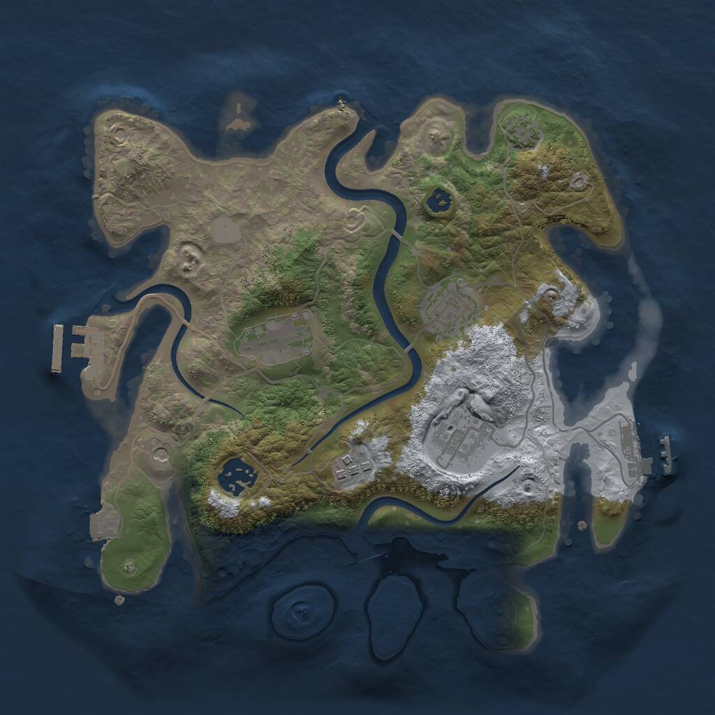 Rust Map: Procedural Map, Size: 3000, Seed: 7615298, 10 Monuments