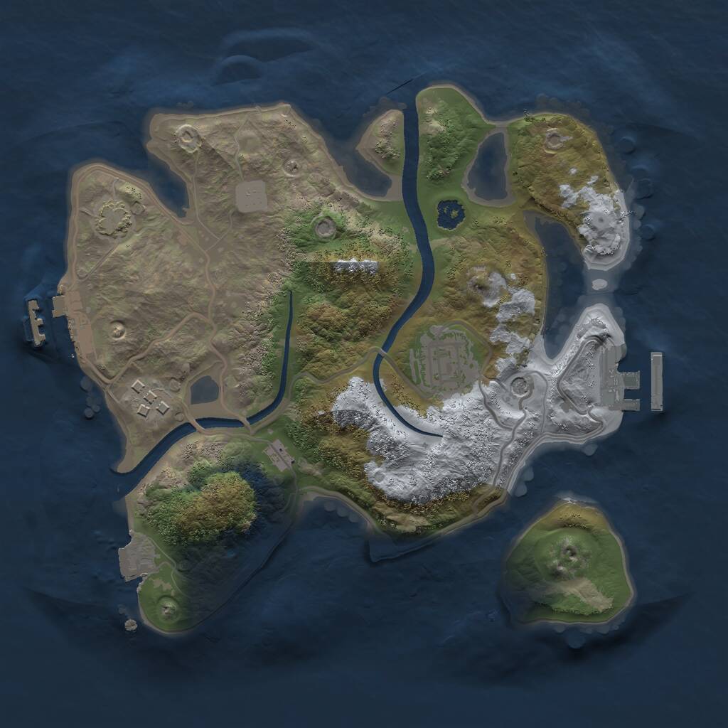 Rust Map: Procedural Map, Size: 2500, Seed: 1947122198, 7 Monuments