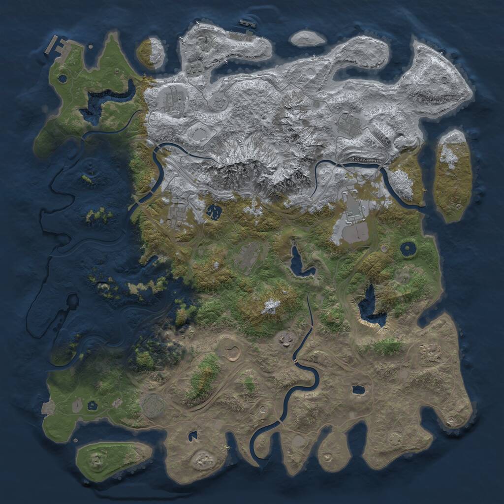 Rust Map: Procedural Map, Size: 5000, Seed: 45889389, 17 Monuments