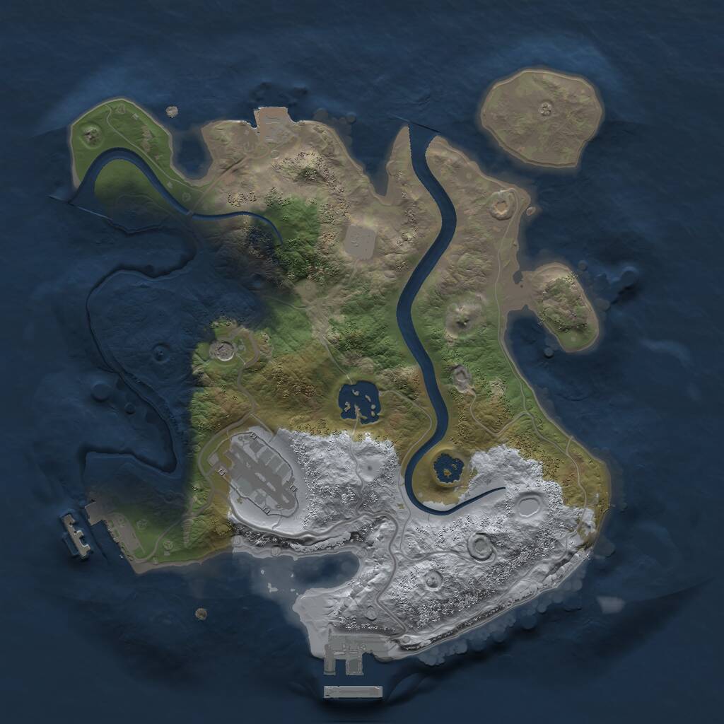 Rust Map: Procedural Map, Size: 2500, Seed: 1179937200, 6 Monuments