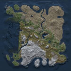 Thumbnail Rust Map: Procedural Map, Size: 4000, Seed: 1350363083, 17 Monuments