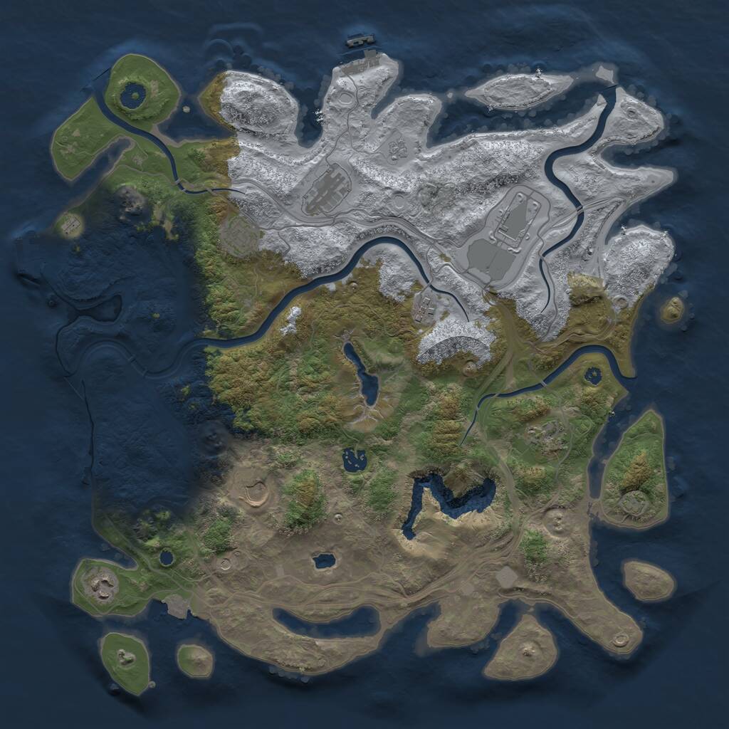 Rust Map: Procedural Map, Size: 4300, Seed: 8790325, 14 Monuments