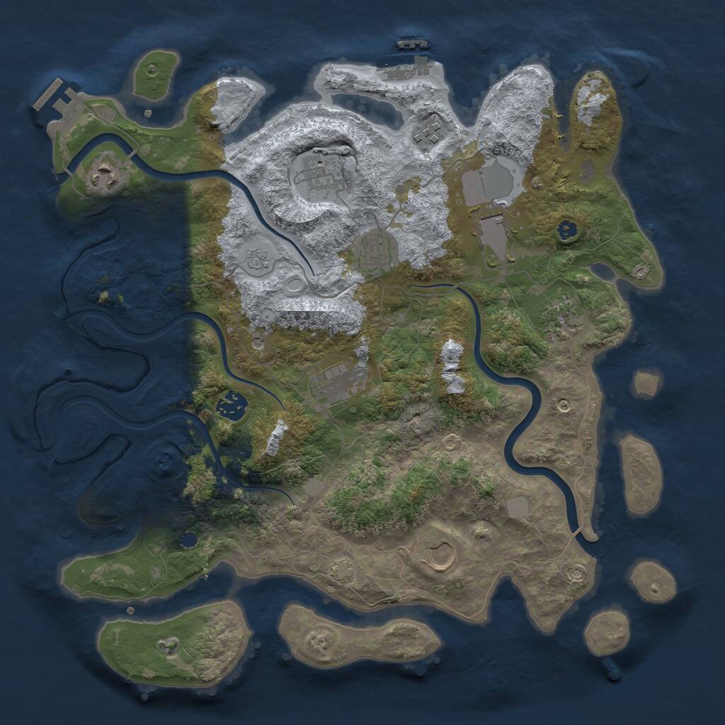 Rust Map: Procedural Map, Size: 3750, Seed: 557952103, 15 Monuments