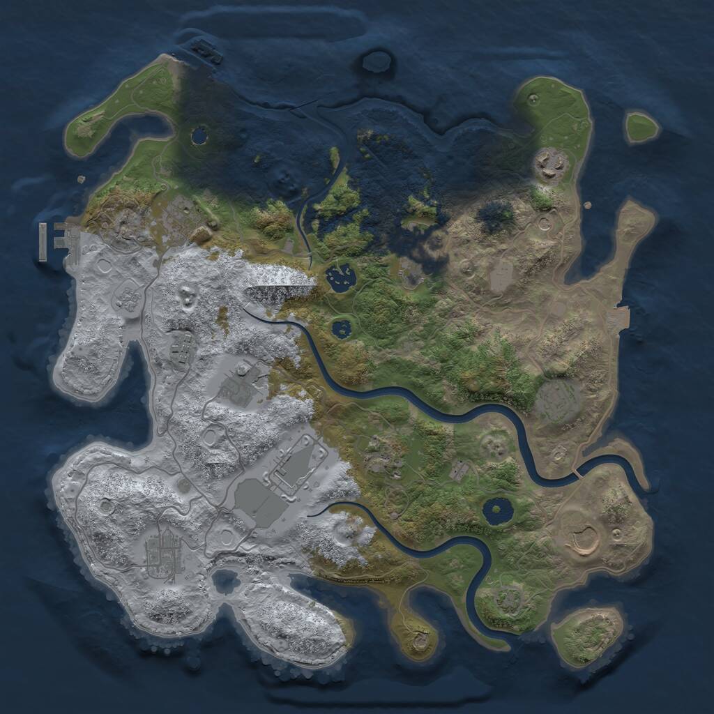 Rust Map: Procedural Map, Size: 3700, Seed: 110889753, 17 Monuments