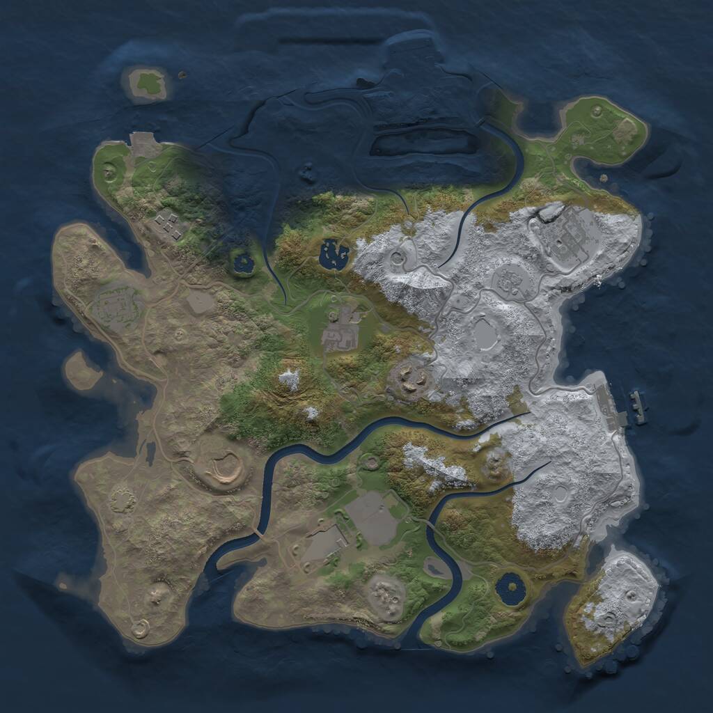 Rust Map: Procedural Map, Size: 3500, Seed: 146618325, 14 Monuments