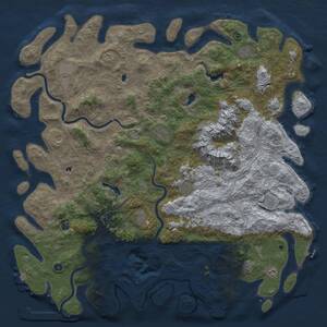 Thumbnail Rust Map: Procedural Map, Size: 6000, Seed: 2081789412, 17 Monuments
