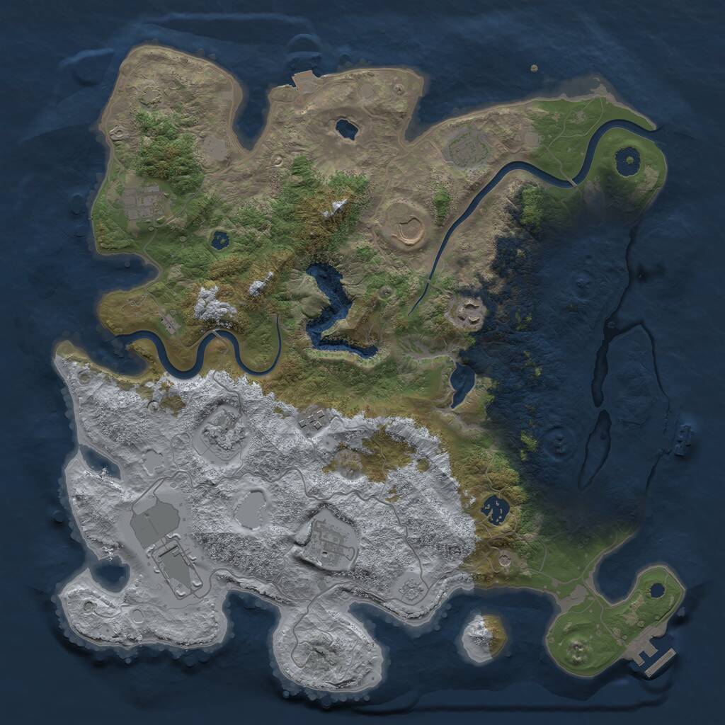 Rust Map: Procedural Map, Size: 4000, Seed: 25626, 15 Monuments