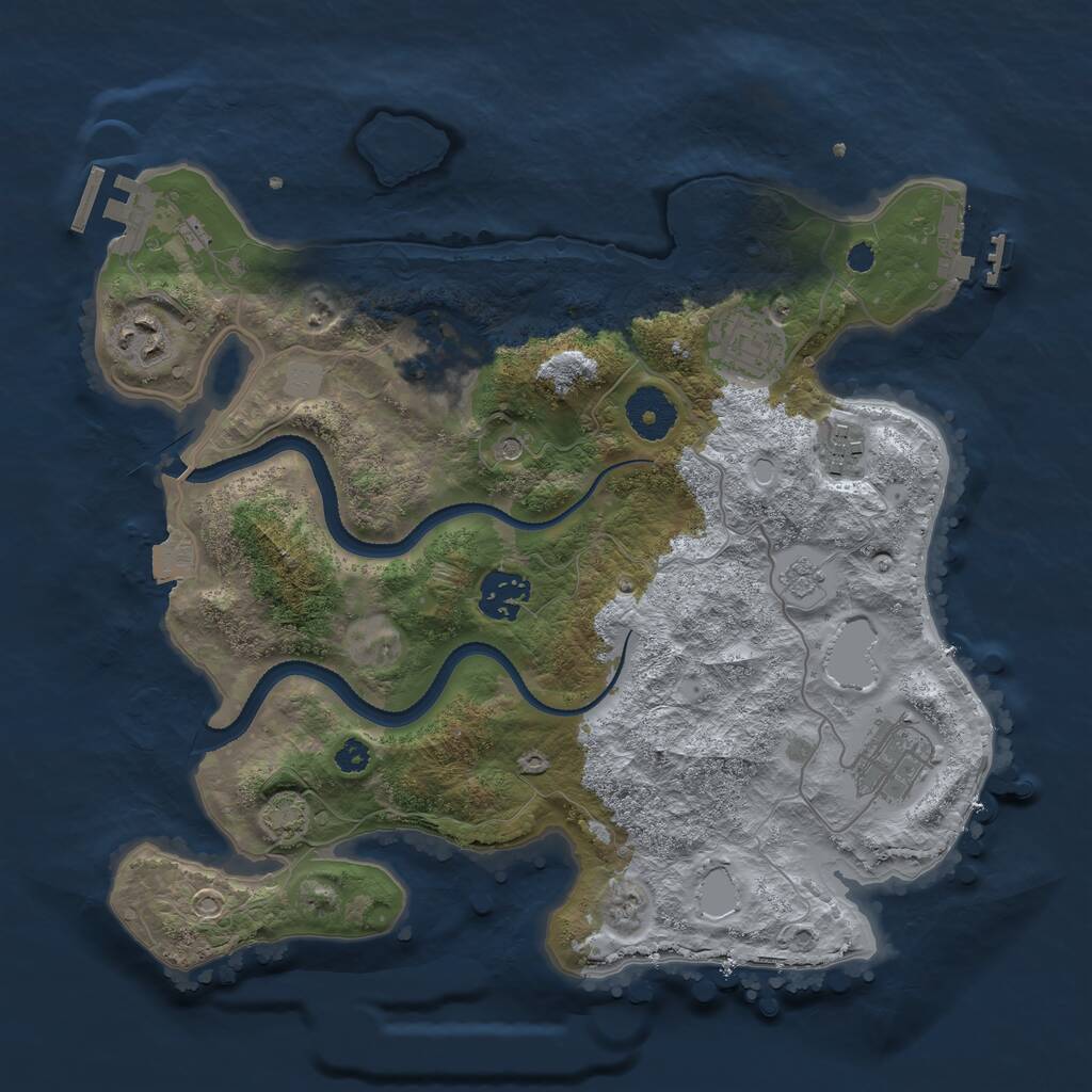Rust Map: Procedural Map, Size: 3250, Seed: 417352096, 12 Monuments