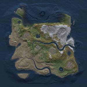 Thumbnail Rust Map: Procedural Map, Size: 3000, Seed: 1261596818, 12 Monuments