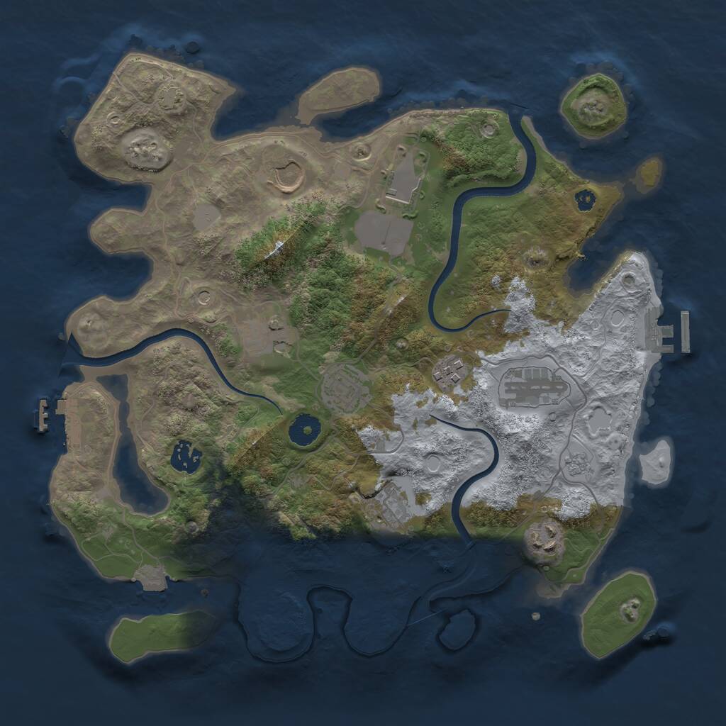 Rust Map: Procedural Map, Size: 3500, Seed: 10359, 15 Monuments