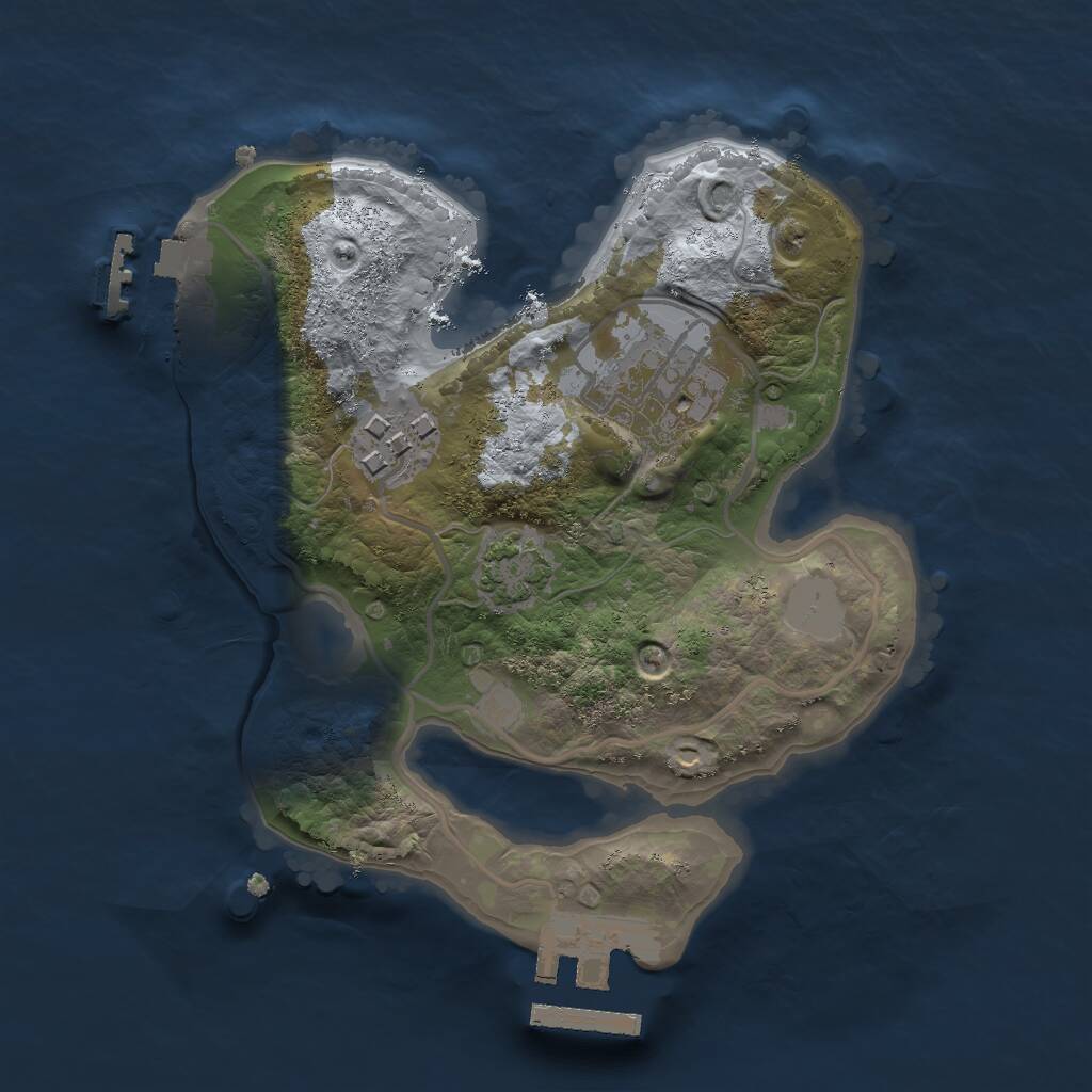 Rust Map: Procedural Map, Size: 2000, Seed: 67830, 6 Monuments