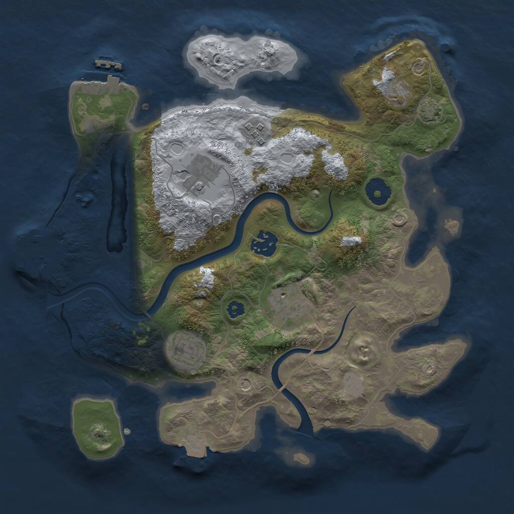 Rust Map: Procedural Map, Size: 3000, Seed: 23234124, 10 Monuments