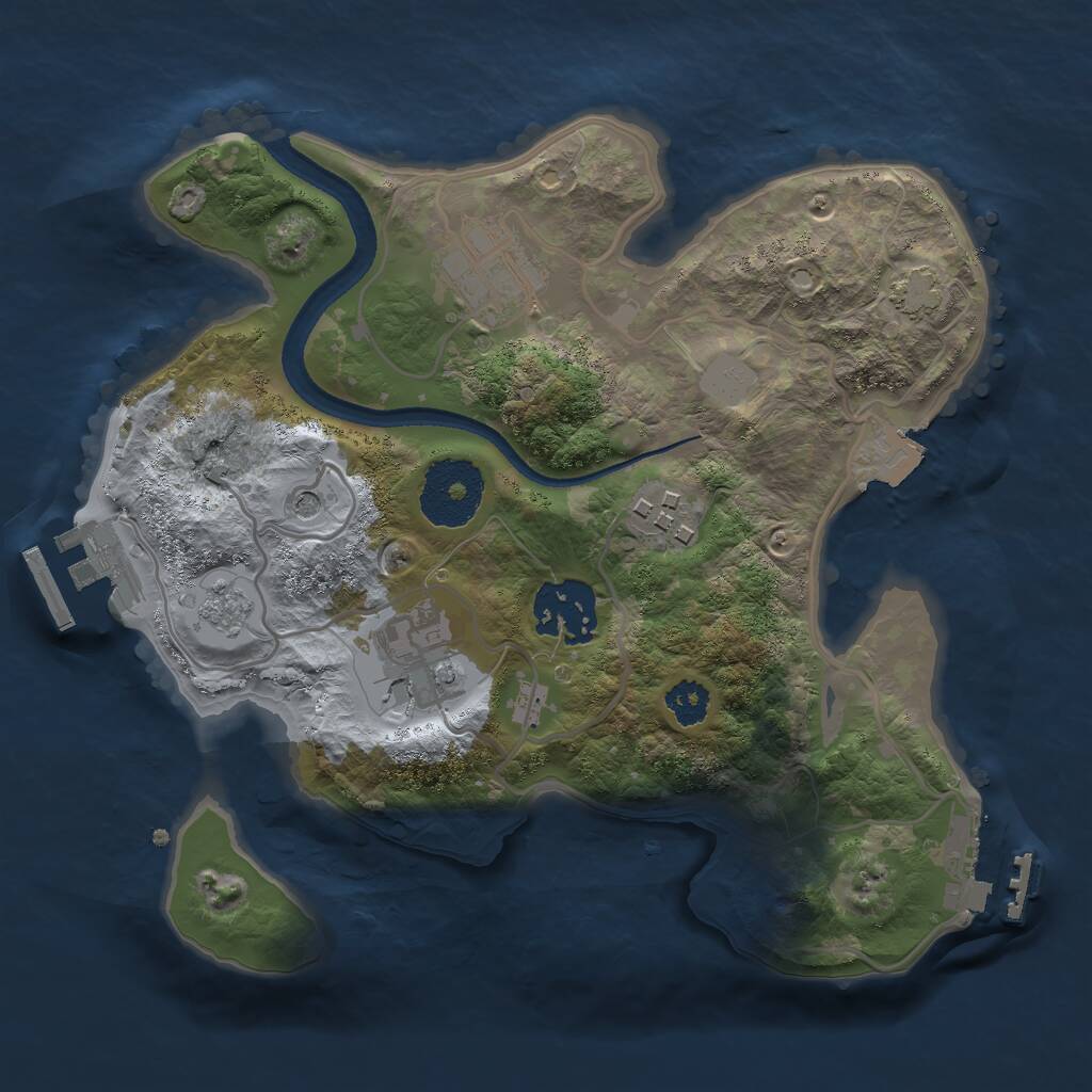 Rust Map: Procedural Map, Size: 2500, Seed: 755082905, 10 Monuments