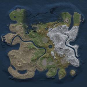 Thumbnail Rust Map: Procedural Map, Size: 3500, Seed: 11965, 15 Monuments