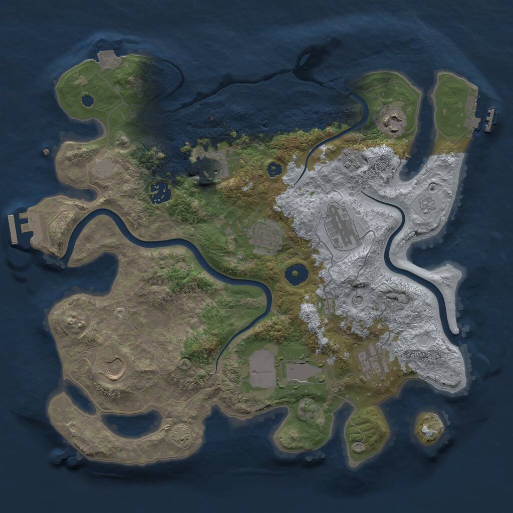 Rust Map: Procedural Map, Size: 3500, Seed: 11965, 15 Monuments