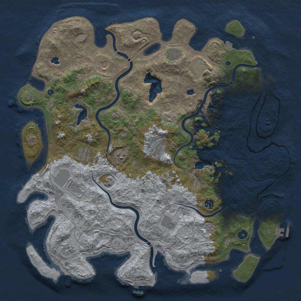 Rust Map: Procedural Map, Size: 4800, Seed: 135576077, 17 Monuments