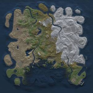 Thumbnail Rust Map: Procedural Map, Size: 4500, Seed: 1241421018, 17 Monuments