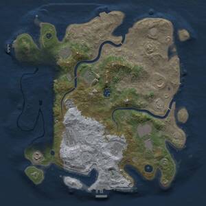 Thumbnail Rust Map: Procedural Map, Size: 3750, Seed: 1023318542, 15 Monuments