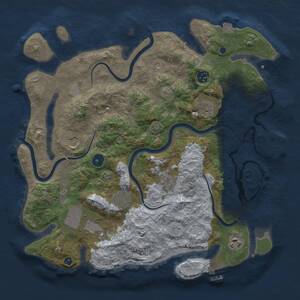 Thumbnail Rust Map: Procedural Map, Size: 3750, Seed: 788829916, 14 Monuments