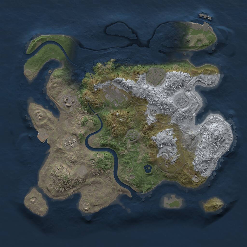 Rust Map: Procedural Map, Size: 3000, Seed: 15246918, 10 Monuments