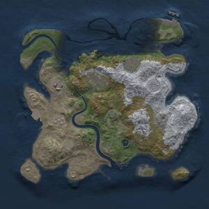 Thumbnail Rust Map: Procedural Map, Size: 3000, Seed: 15246918, 10 Monuments