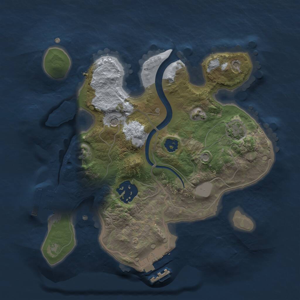 Rust Map: Procedural Map, Size: 2200, Seed: 7373, 6 Monuments