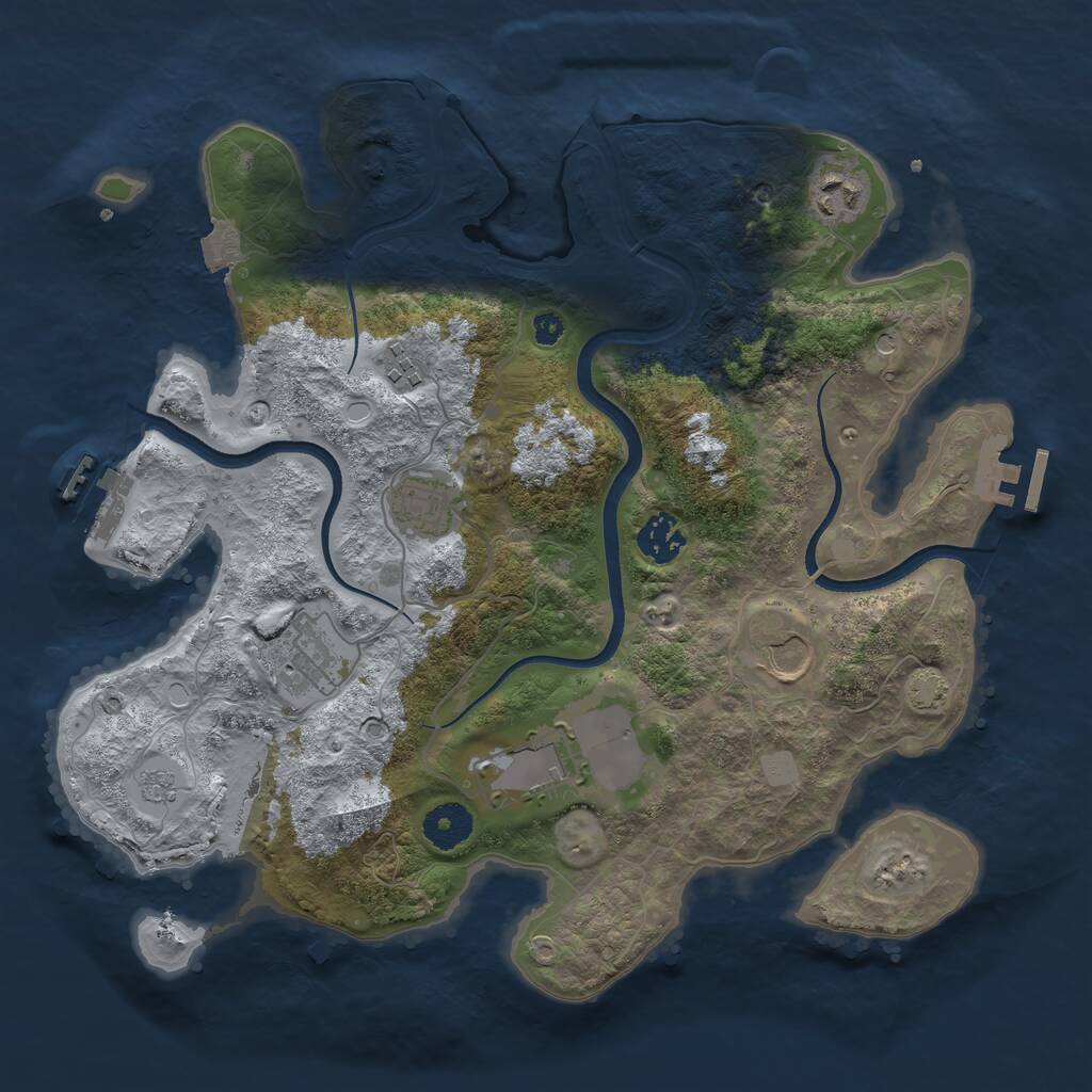 Rust Map: Procedural Map, Size: 3500, Seed: 755434629, 13 Monuments