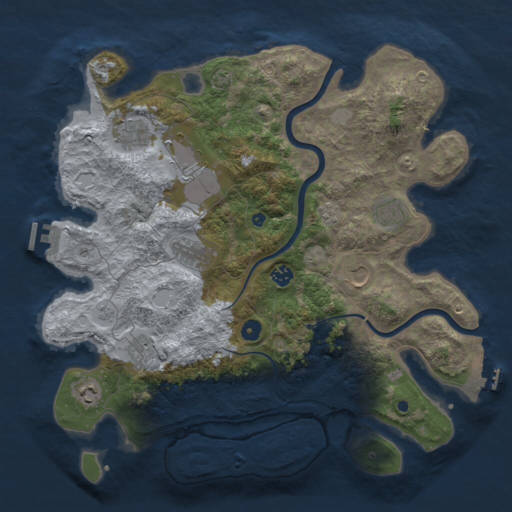 Rust Map: Procedural Map, Size: 3700, Seed: 481420748, 15 Monuments