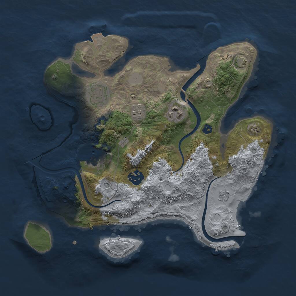 Rust Map: Procedural Map, Size: 3000, Seed: 2610886, 9 Monuments