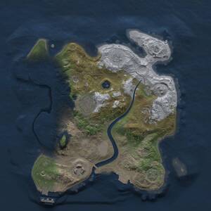 Thumbnail Rust Map: Procedural Map, Size: 2500, Seed: 525763291, 9 Monuments