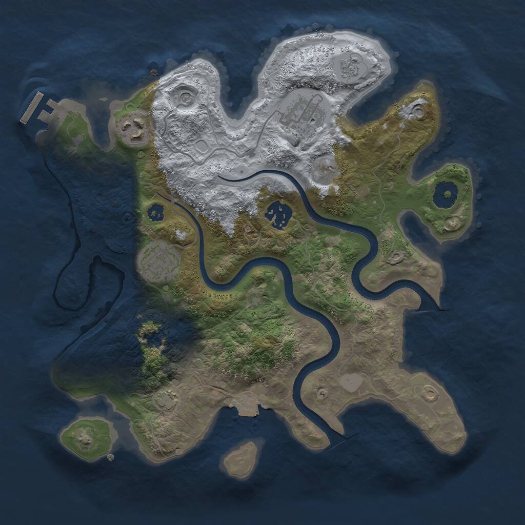 Rust Map: Procedural Map, Size: 3000, Seed: 1795964472, 9 Monuments